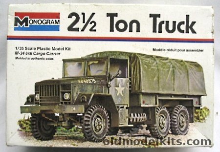 Monogram 1/35 M-34 6x6 2-1/2 Ton Cargo Truck (M34) - With Diorama Instructions, 8214 plastic model kit